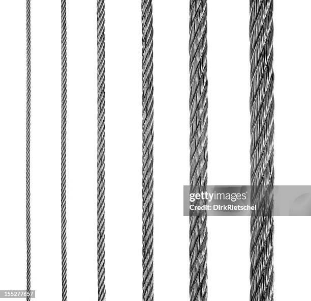 six lines of metal fiber in a row - string stock pictures, royalty-free photos & images