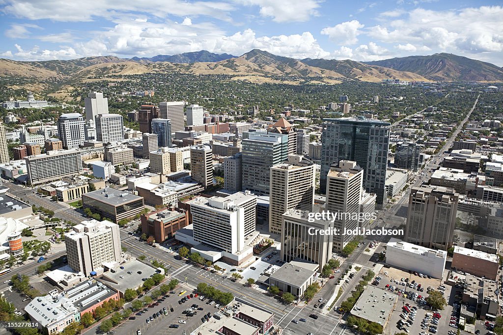 Vista aérea de Salt Lake City, Utah