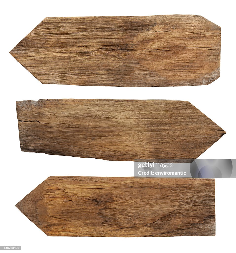 Drei alten verwitterten Holz Schild Bügelbrett.