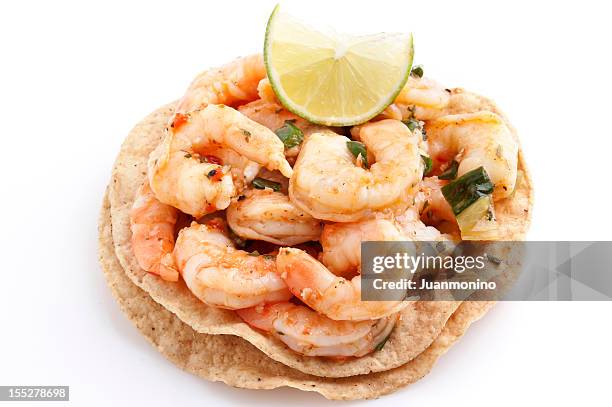 shrimp tostada - tostada stock pictures, royalty-free photos & images