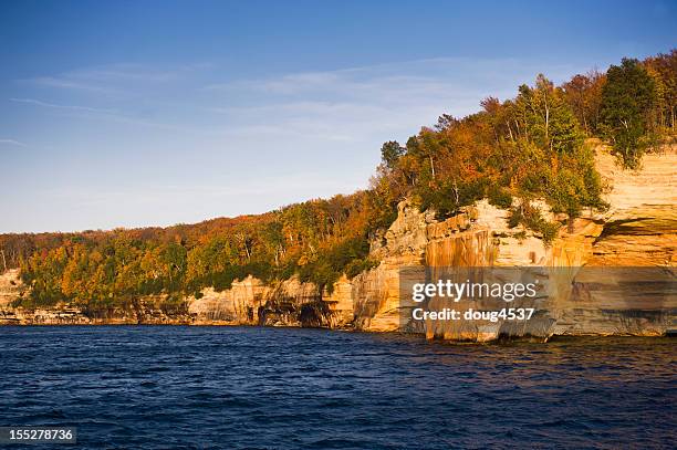 pictured rocks national lakeshore - lake superior fall stock pictures, royalty-free photos & images