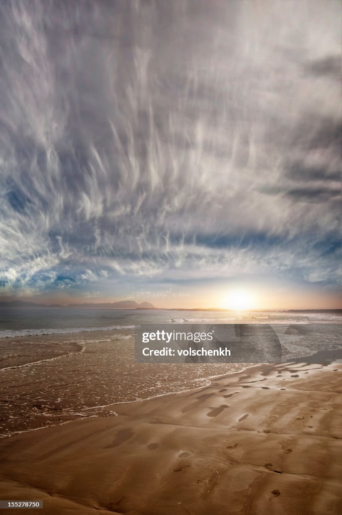 Tramonto sulla spiaggia