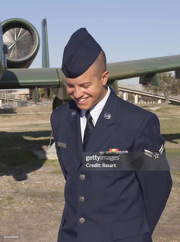 Airman in Uniform with a Casual Unposed Smile