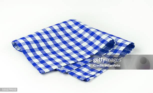 blue and white napkin - dish towel stock pictures, royalty-free photos & images