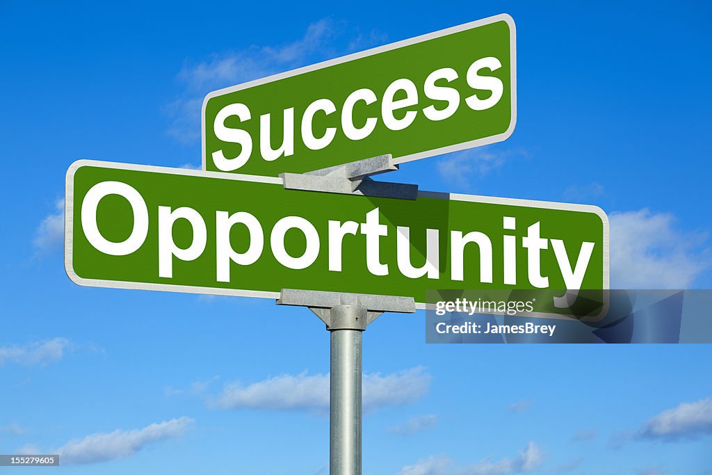 Development Opportyunity Sign Success Opportunity Street Intersection Sign High-Res Stock Photo ...