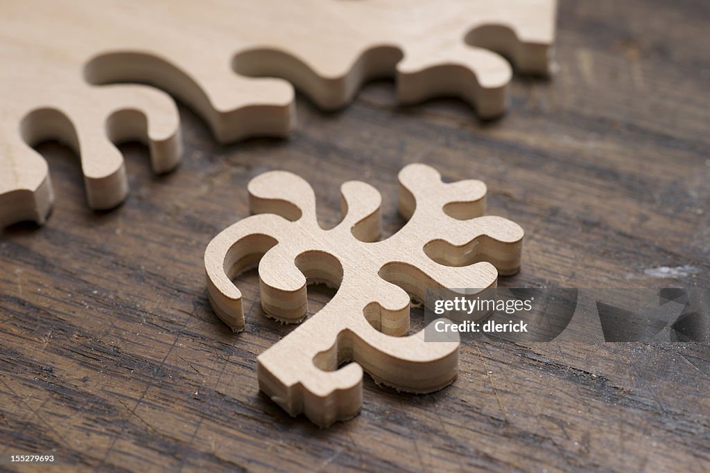 Wooden Jigsaw Puzzle on Work Bench