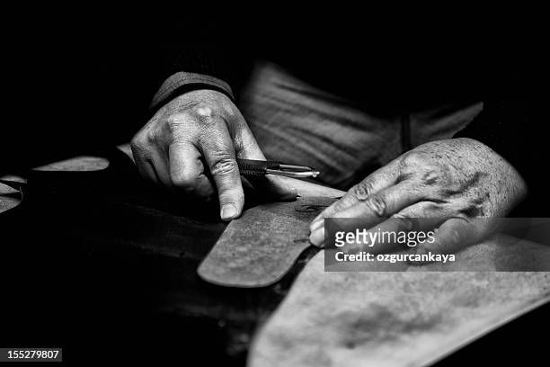 hand sewing - leather shoe stock pictures, royalty-free photos & images