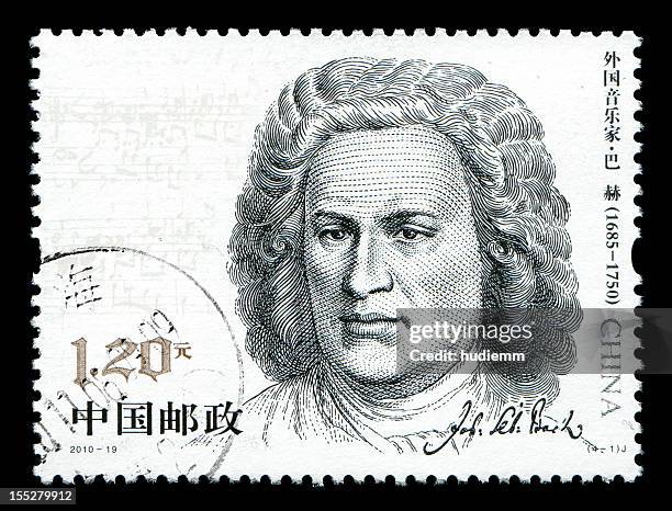 china postage stamp:johann sebastian bach - bach at one stock pictures, royalty-free photos & images