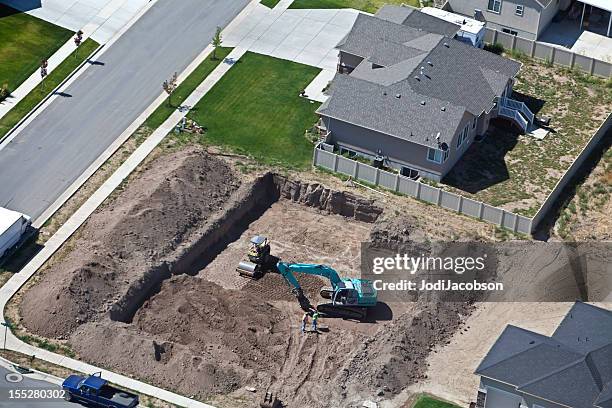 aerial of salt lake city utah new construction - digging bildbanksfoton och bilder