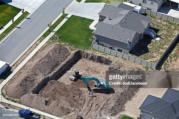 aerial of salt lake city utah new construction - digging 個照片及圖片檔
