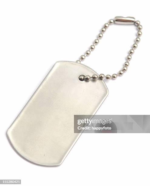 etiqueta de metal - military dog tags - fotografias e filmes do acervo