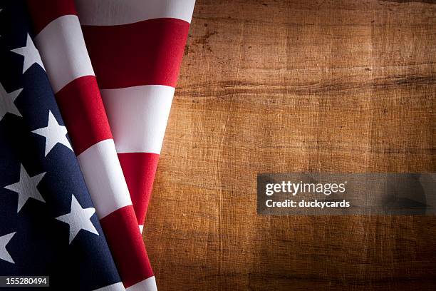 usa american flag with wood texture copyspace - american flag texture stock pictures, royalty-free photos & images