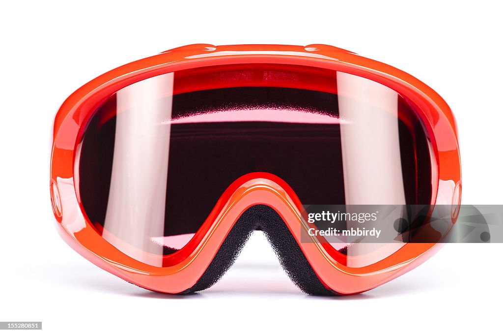 Skibrille, isoliert auf weißem Hintergrund