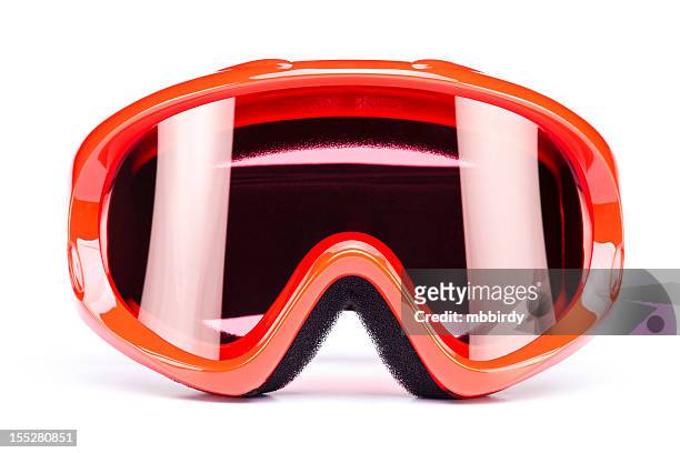 gafas de esquí, aislado sobre fondo blanco - gafas de esquí fotografías e imágenes de stock