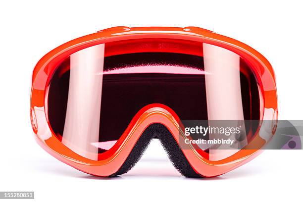 ski goggles, isolated on white background - ski goggles stockfoto's en -beelden