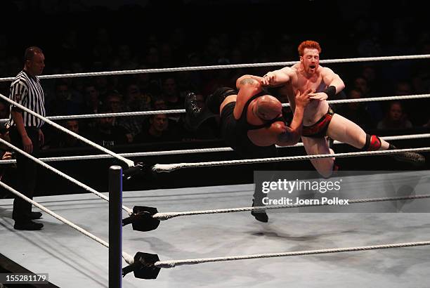 Big Show competes in the ring against Sheamus during the WWE SmackDown World Tour at O2 World on November 2, 2012 in Hamburg, Germany.