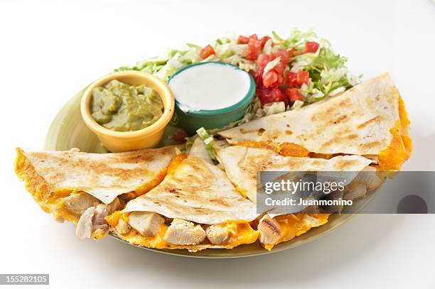 quesadilla di pollo ai ferri - mexican food foto e immagini stock