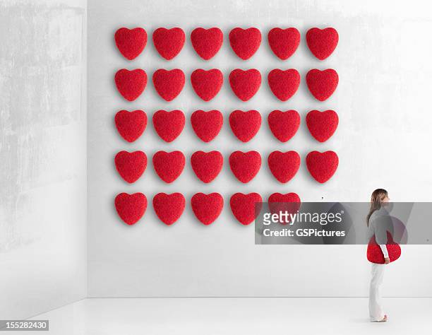 young woman choosing her true love - multiple images of the same woman stock pictures, royalty-free photos & images