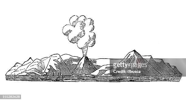 volcano - lava stock illustrations