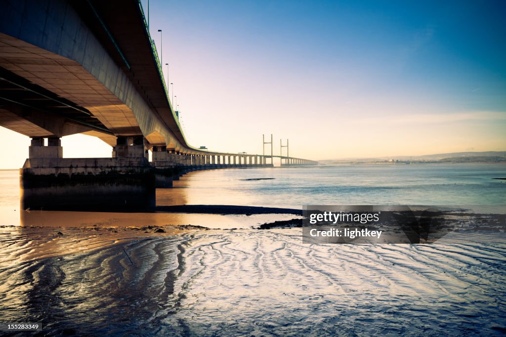 Second Severn Crossing bridge at night