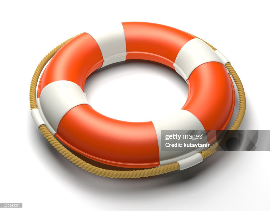 Life buoy on a white background