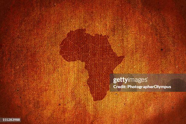 grunge áfrica mapa de lona - africa imagens e fotografias de stock