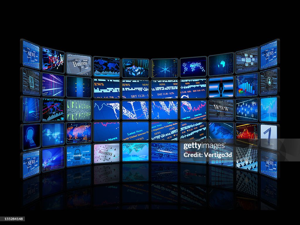 Digital monitors in a television studio