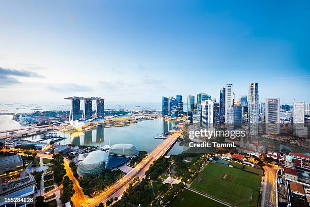 distrito central de negócios, cidade de singapura - baía de marina singapura - fotografias e filmes do acervo