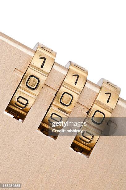 combination padlock, isolated on white - combination padlock stock pictures, royalty-free photos & images