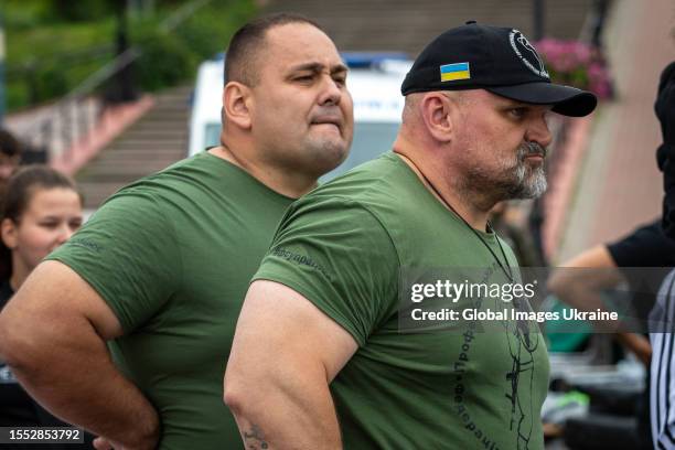 Vasyl Virastiuk , head of the Federation of Strongmen of Ukraine and the winner of World’s Strongest Man 2004, observes the strongman competitions...