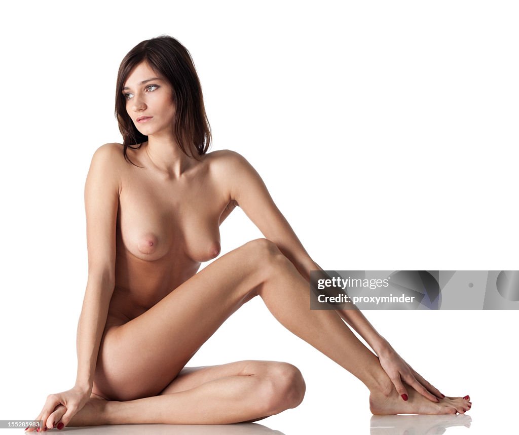 Woman body on white