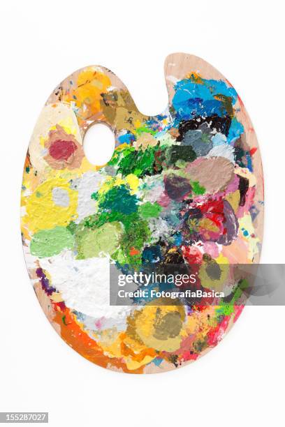 paint palette - palet stockfoto's en -beelden