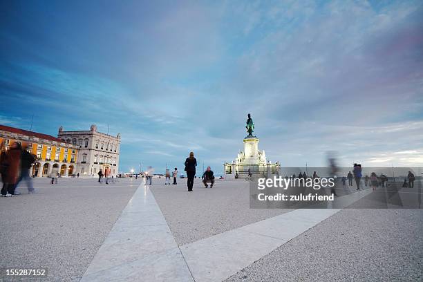 trade square in lisbon - comercio stock pictures, royalty-free photos & images