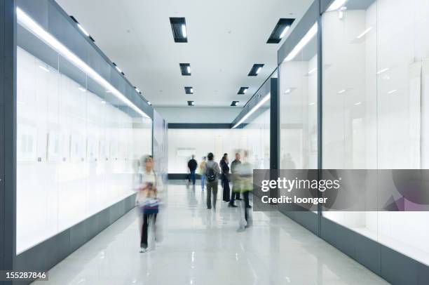 people look at paintings in art gallery - asian ceiling stock pictures, royalty-free photos & images