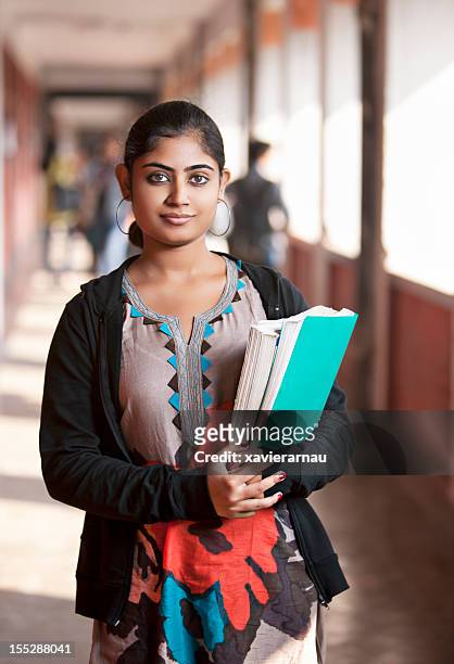 indian girl in the university - beautiful college girls stock pictures, royalty-free photos & images