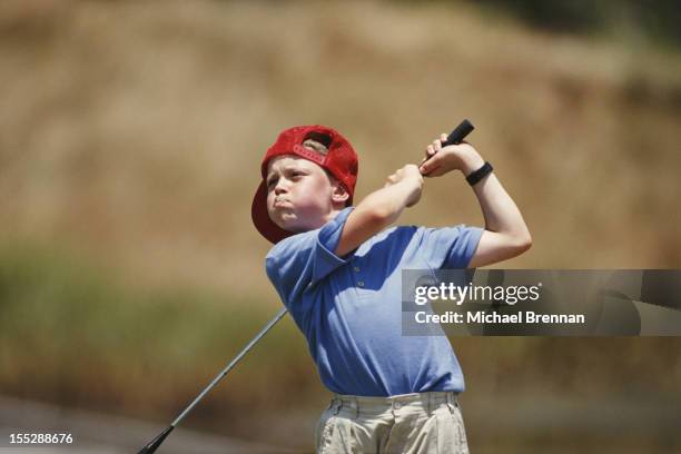 Ten year-old british golfer Lee Nash on the Ryder Cup course at Kiawah Island, South Carolina, July 1991.