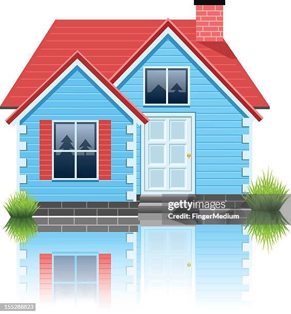 house - building window reflection stock illustrations
