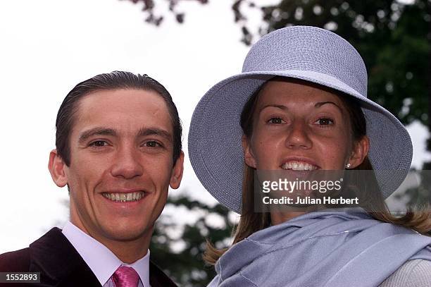 Frankie Dettori arrives with his wife Catherine at Ascot Racecourse on Ladies Day before racing on the 3RD day of The Royal Meeting. Mandatory...