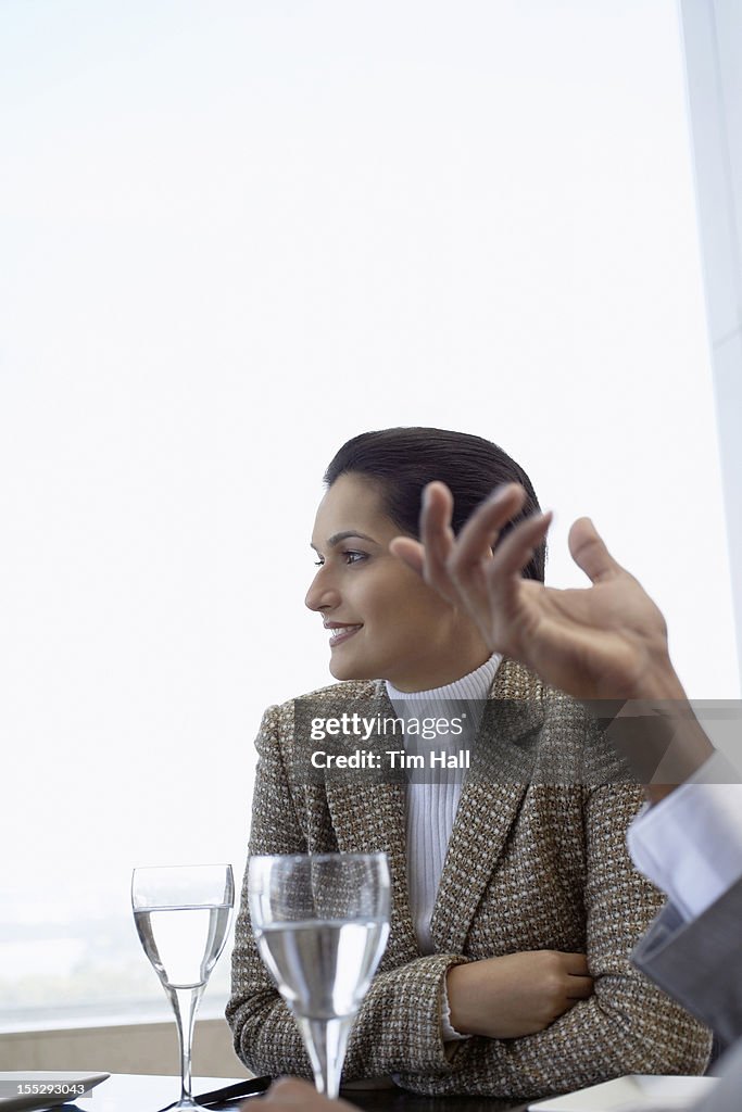 Business people having lunch together