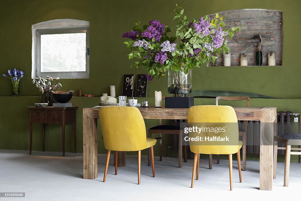 A stylish dining room