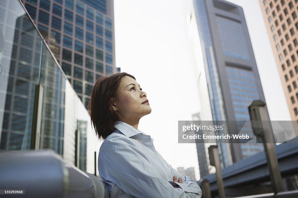 Business woman in city