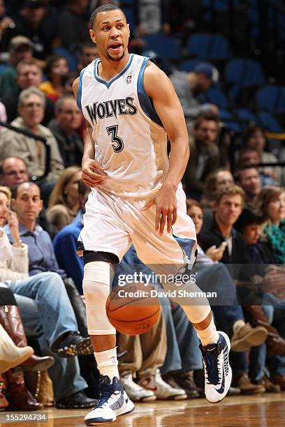 Brandon Roy of the Minnesota Timberwolves against # of the Sacramento Kings during the season opening game on November 2, 2012 at Target Center in...