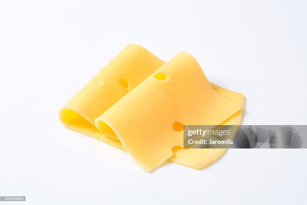 Folded slices of cheese