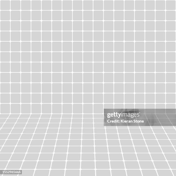 light retro grid background with dot illusion - grid pattern stock pictures, royalty-free photos & images