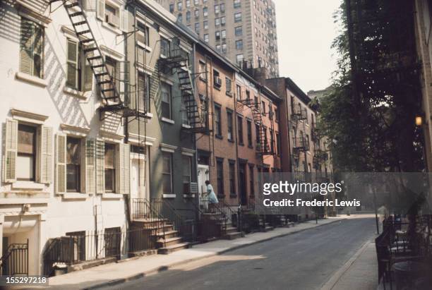 Gay Street in Greenwich Village, New York City, circa 1960. It runs between Christopher Street and Waverly Place. Photo by R. Kenoza.