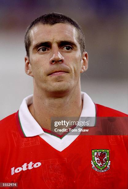 Portrait of Andrew Melville of Wales during the European Championship Qualifier match against Italy played in Bologna, Italy. The match finished in a...