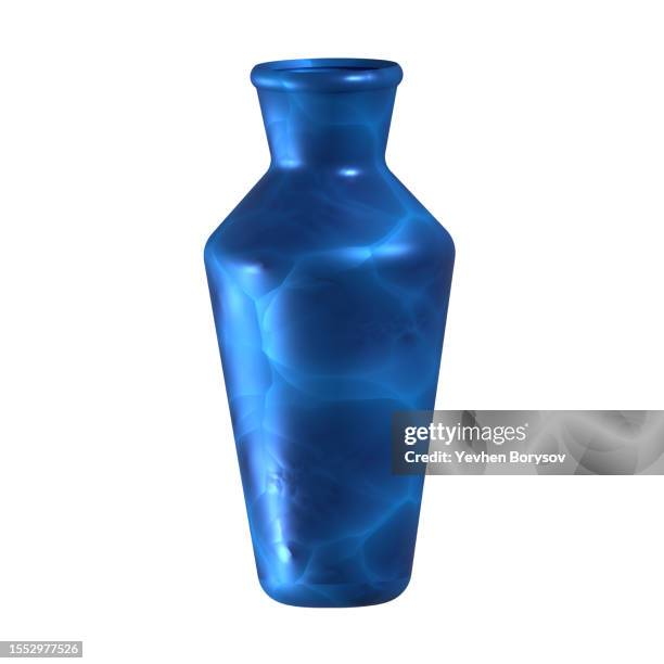 ceramic blue vase for flowers isolated on white background - vas bildbanksfoton och bilder