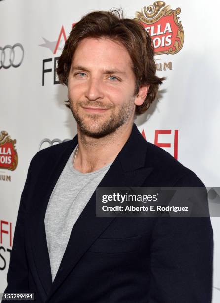 Actor Bradley Cooper arrives at the "Silver Linings Playbook" special screening during AFI Fest 2012 Presented by Audi at the Egyptian Theatre on...