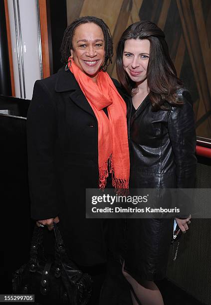 Epatha Merkerson and Heather Matarazzo attend the Cinema Society And Sandro Present A Special Screening Of "Starlet" After Party at The Lambs Club on...