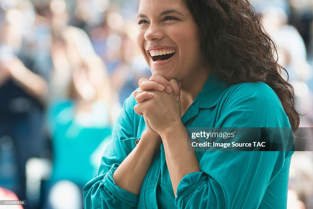 Excited female spectator